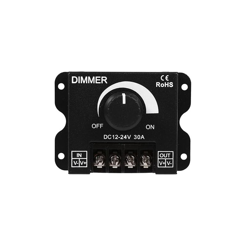 Dimmschalter, Schalter Mit Schwarzem Aluminiumgehäuse, Dimmer 30a, Schaltregler Für Led-streifen (dc1224v)