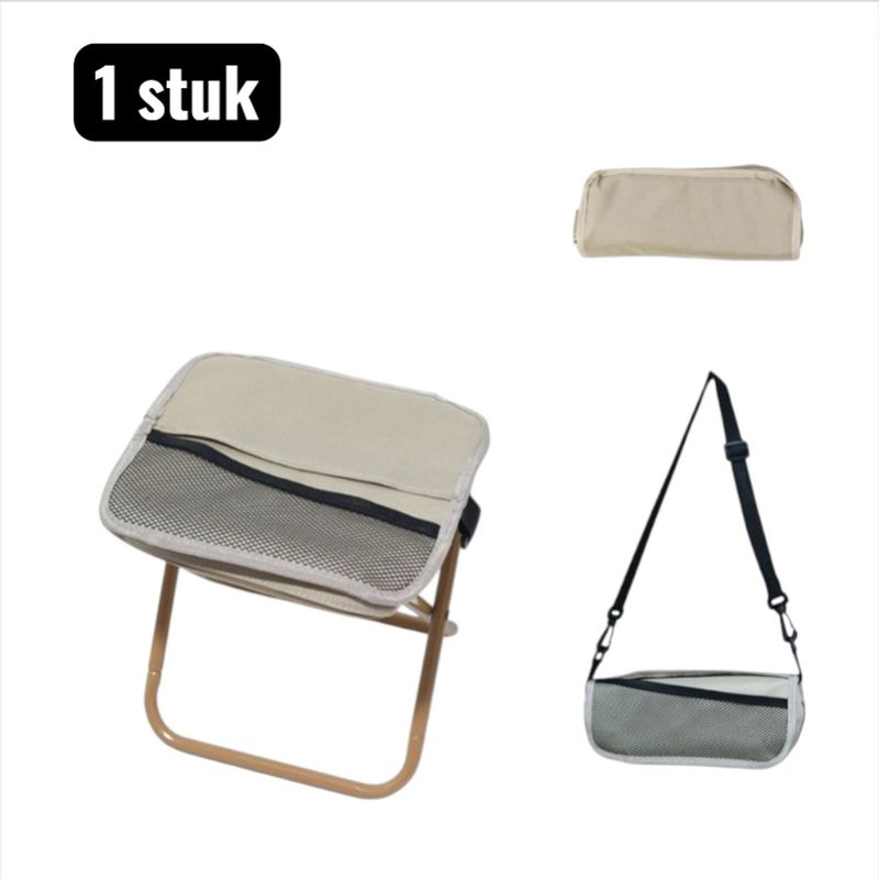 1 Faltbarer Campinghocker, Der Sich In Eine Tasche Mit Multifunktionalem Schultergurt Für Warteschlangen Und Outdoor-veranstaltungen Verwandeln Lässt, Khaki