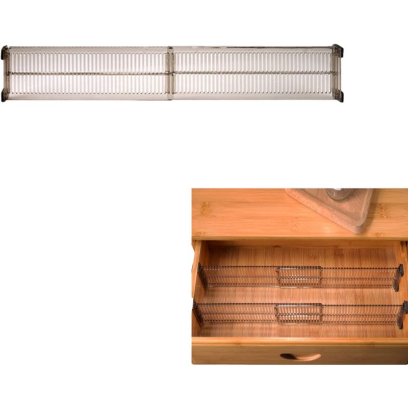 Set Mit 4 Horizontal Und Vertikal Ausziehbaren Schubladeneinsätzen Für Unterwäsche Und Socken, Schwarz Und Transparent