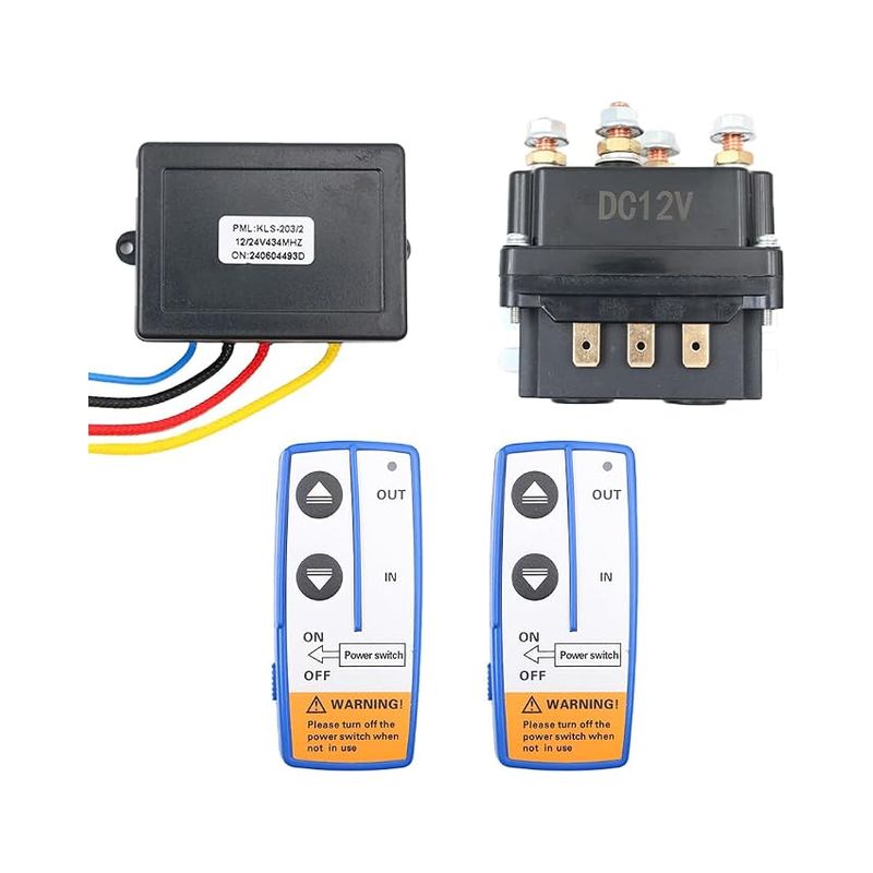 Seilwindenrelais Mit Steuerung, Drahtloses Seilwinden-fernbedienungsset 12v 250a Seilwindenrelais-schützschalter Für Industriefahrzeuge