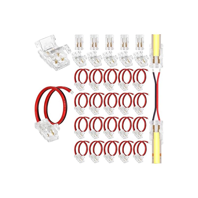 2-poliges 8-mm-led-streifen-steckverbinderset, Steckverbinder Mit Kabel, Steckverbinder (ohne Kabel) Für 2835/3528 Monochrome Cob/smd 12v/24v