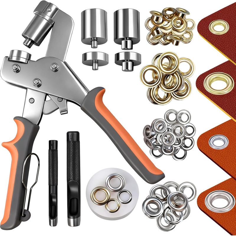Metallösen-set (6 Mm & 10 Mm) – 500-teilig Mit Lochzangen Und Nietzange, Hochleistungswerkzeug Für Planen, Leder Und Stoffe