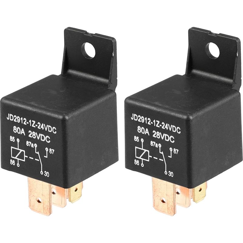 Relais 5 Broche 24v 80amp Spst Schwarz 2st Für Voiture Plastique