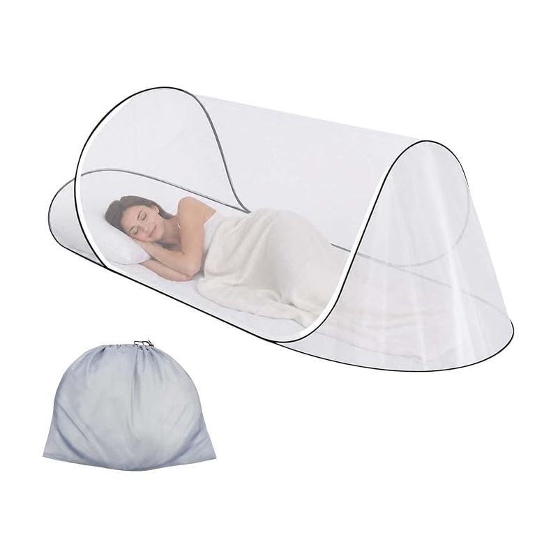 Moskitonetzbett (200 X 100 X 70 Cm), Mit Reißverschluss, Reise-moskitonetz, Faltbar, Für Einzelbetten, Geeignet Für Reisen Und Schlafzimmer