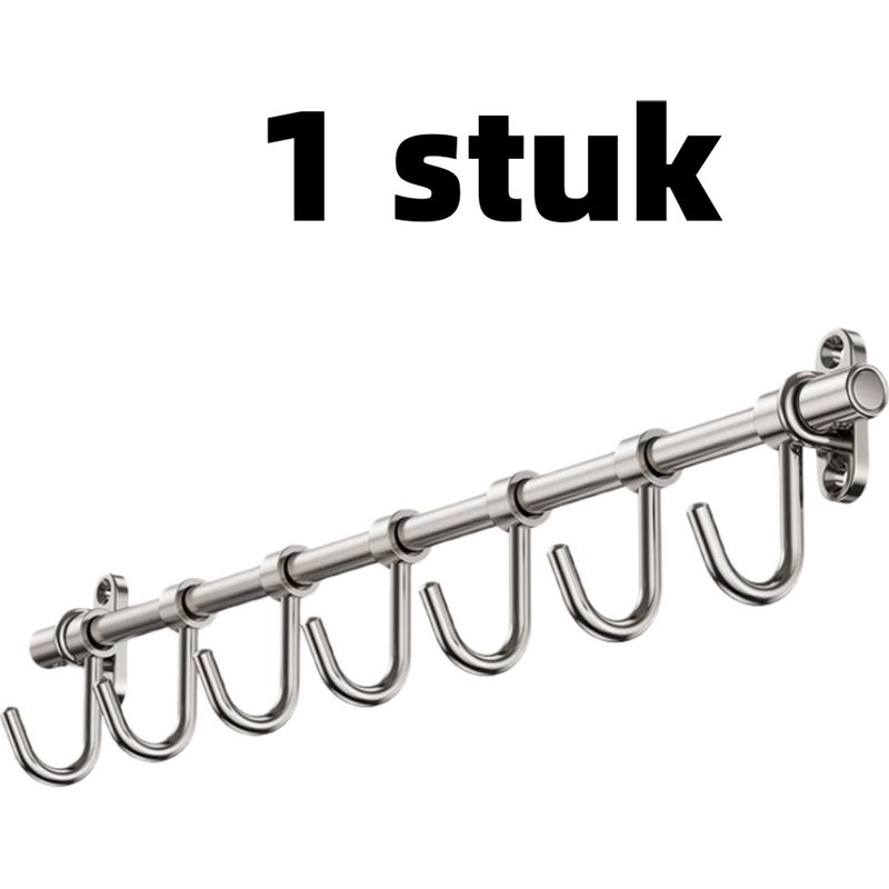 Wandhaken Aus Edelstahl 304 Zur Aufbewahrung, Kein Bohren Erforderlich, 40 Cm Lang, Für Küche Und Garten, Silberfarben