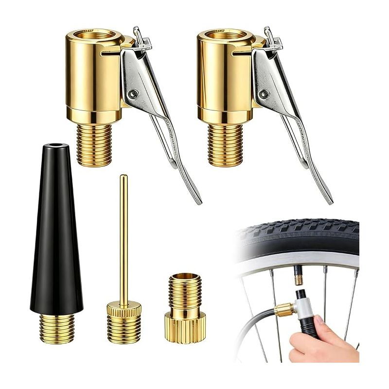 Kfz-pneumatikventil, Luftpumpenventil-anschluss Mit Clip, Fahrradventil-adapter, Luftdruck-werkzeugsatz Für Fahrrad- Und Kfz-pneumatik