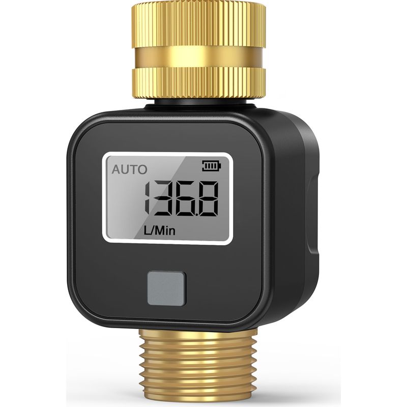 Elektronischer Lcd-wasserzähler, Durchflussmesser Mit 3/4"-bsp-gewindeanschluss, Echtzeit-durchfluss- Und Volumensensor, Für Garten, Schwimmbad, Bewässerung