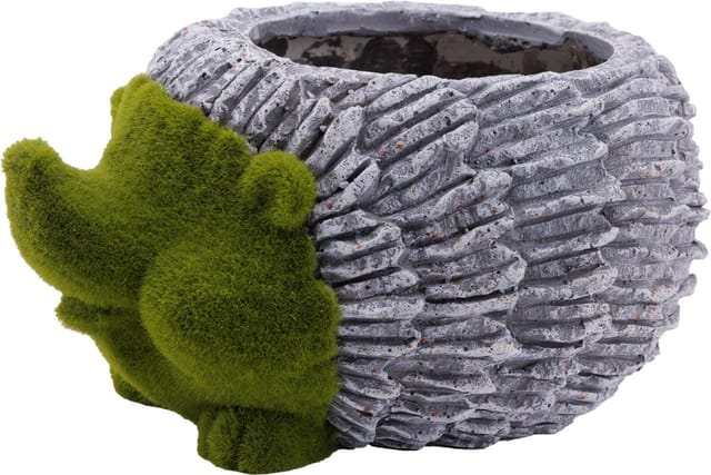 Trendline - Deko Pflanztopf Igel 32 X 24,5 X 16 Cm Grau Grün Gartenfiguren