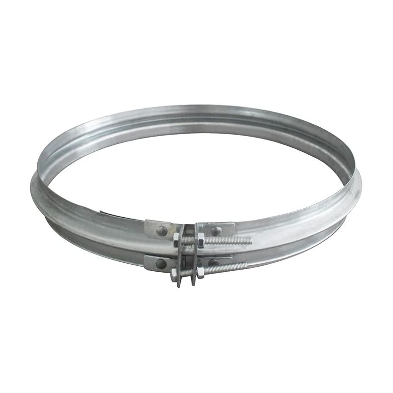 Rohrschelle, Rauchrohr, Pelletrohr, Verzinktes Metallrohr, Verstellbar, Schnelllüftung, Rundrohr, Umreifung, Fassrohr, Abgasrohr, Metall-verbindungsmuffe, Abnehmbar, 150 Mm