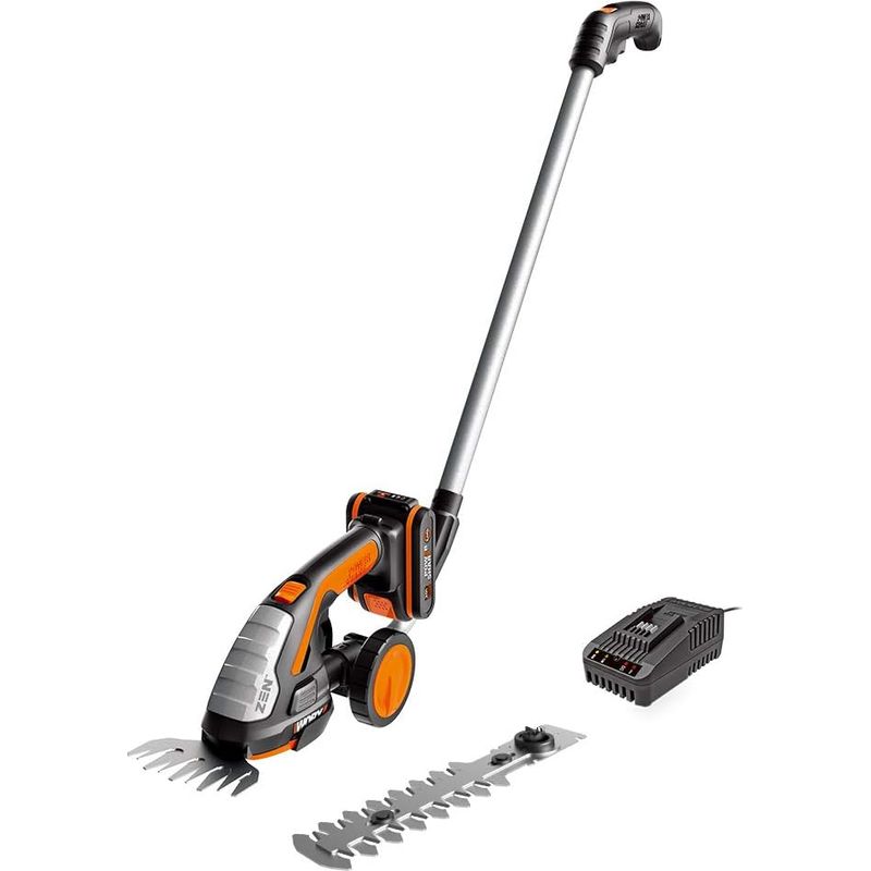 Wg801e.3 20v 4-in-1 Akku-grasschere Und Heckenschere Mit 4 Austauschbaren Klingen, Teleskopstiel, 2-ah-akku (im Lieferumfang Enthalten) Und Powershare-kompatibilität