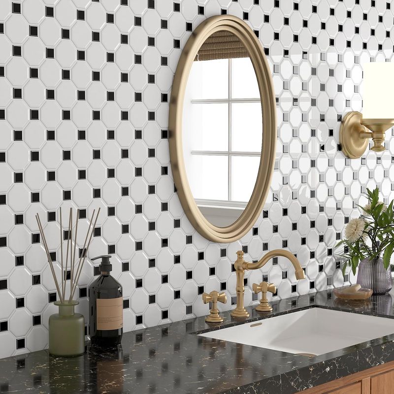 Epaisseur Carrelage Adhesif Murale Cuisine 3d Blanc Et Noir 30x30cm Credence Adhesive Pour Cuisine 3d Hexagone Dalle Pvc Adhesive Murale Salle De Bain Wc 16-dalles Crédence Adhésive
