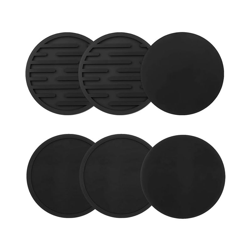 Silikon-untersetzer - - Untersetzer - - Barmatte - (schwarz)