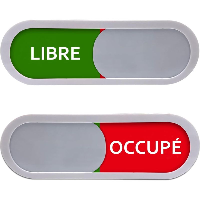 Set Aus 2 Schildern Mit Der Aufschrift „vacant Occupied“, Schiebeschild Zur Selbstregistrierung, Türschild Für Bürobelegung (französisch Lo)