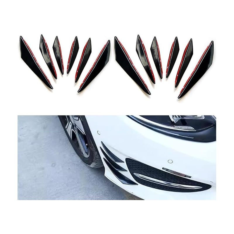 Universal Fin Ducks – Individueller Frontstoßstangen-lippensplitter, Karosserie-dekorationszubehör Für Pkw, Suv Und Lkw, Glänzend Schwarz