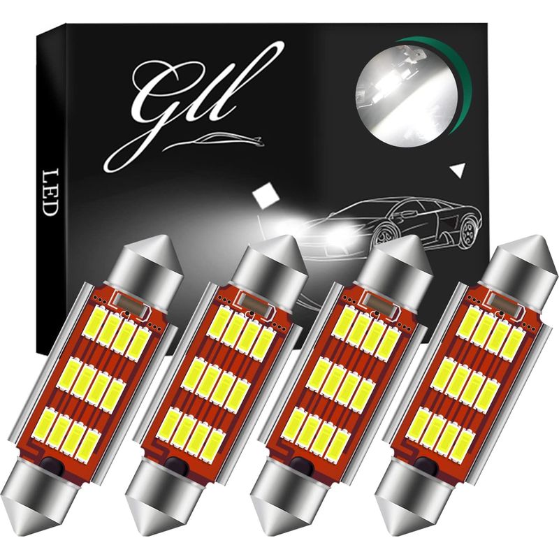Gll C5w 41mm 6418 Soffitten-led-lampe 12v/24v Für Kfz-innenraumbeleuchtung, 4 Stück, 4014 12smd, 400lm, 6500k Led-innenbeleuchtung Für Innenraum, Kofferraum, Türen Und Leselampen