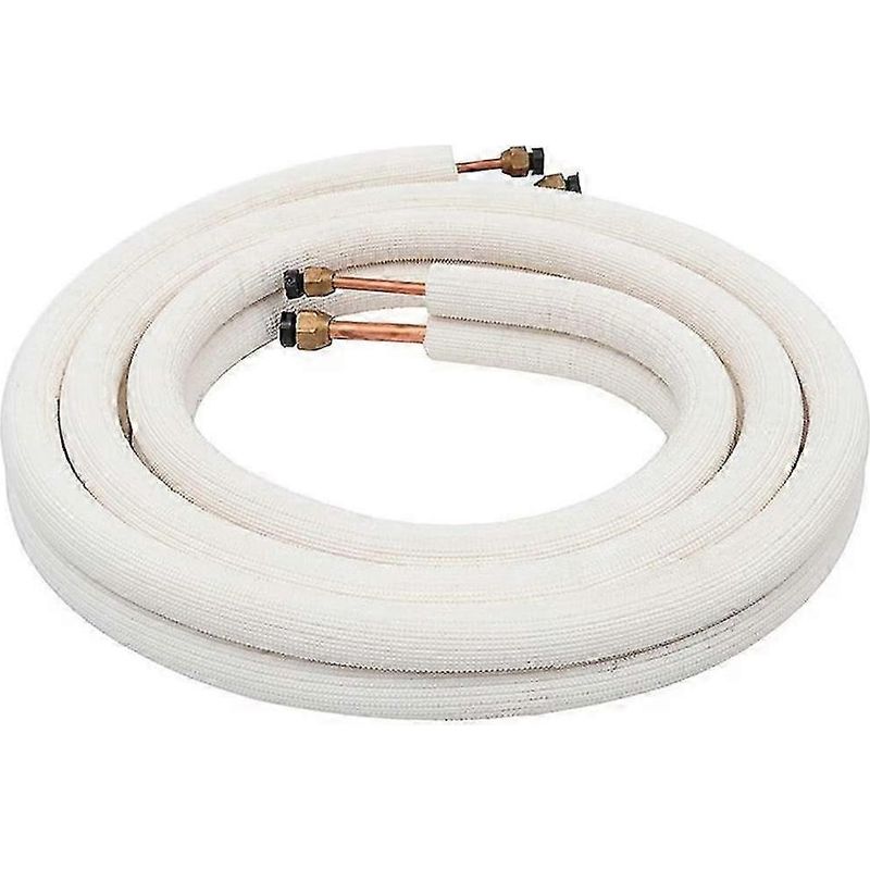 Set Mit 3 Klimaanlagen-verdampferrohren – 1/4- Und 3/8-zoll-isolierte Kupferrohre – 3 Meter Lang – Wetterfeste Isolierung