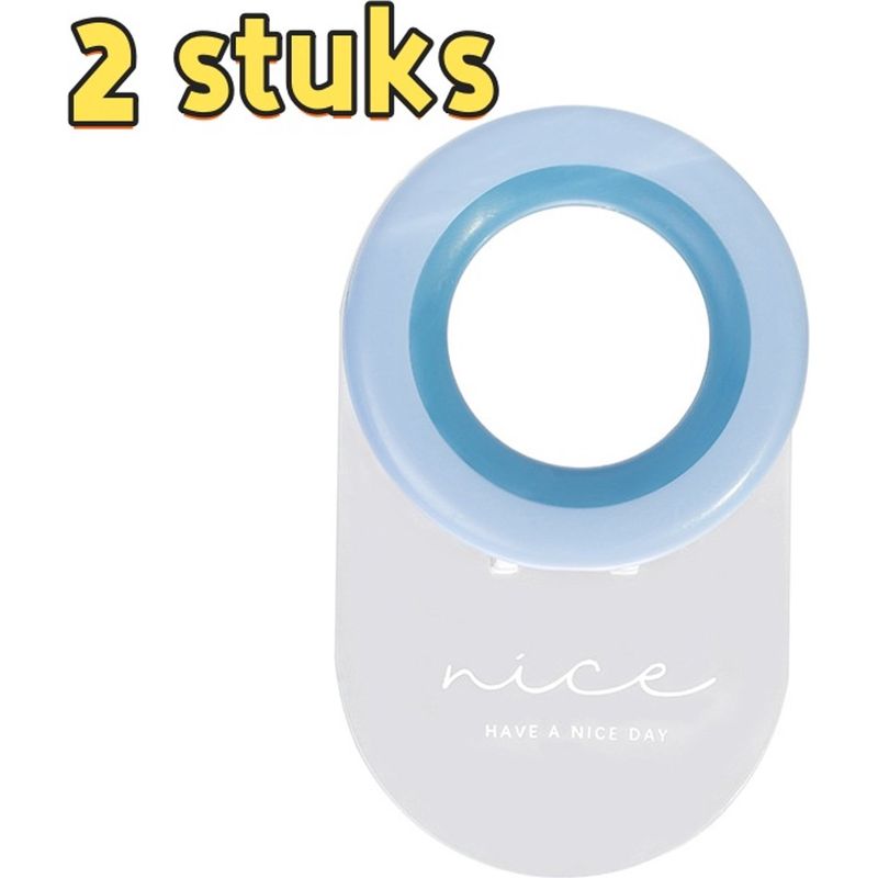 Set Aus 2 Ringförmigen Wc-sitzauflagen Zur Vermeidung Von Kontakt Mit Dem Griff, 7 X 4,5 X 0,3 Cm, Himmelblau