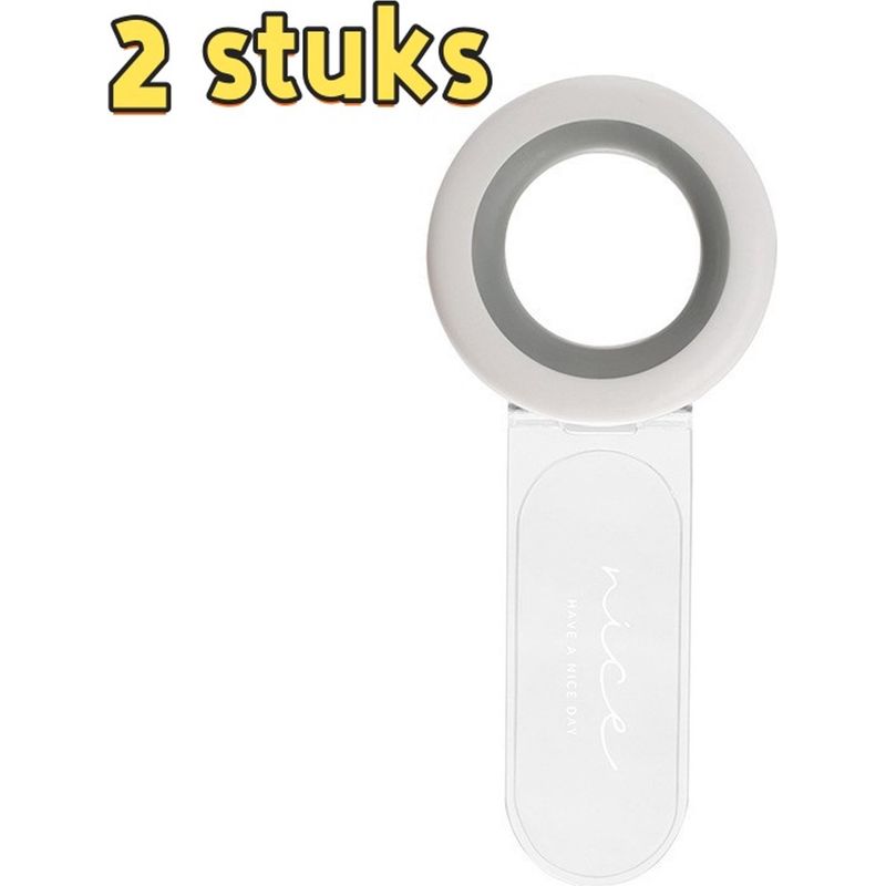Set Aus 2 Ringförmigen Wc-sitzerhöhungen Zur Vermeidung Von Kontakt Mit Dem Griff, 7 X 4,5 X 0,3 Cm, Weiß Und Grau