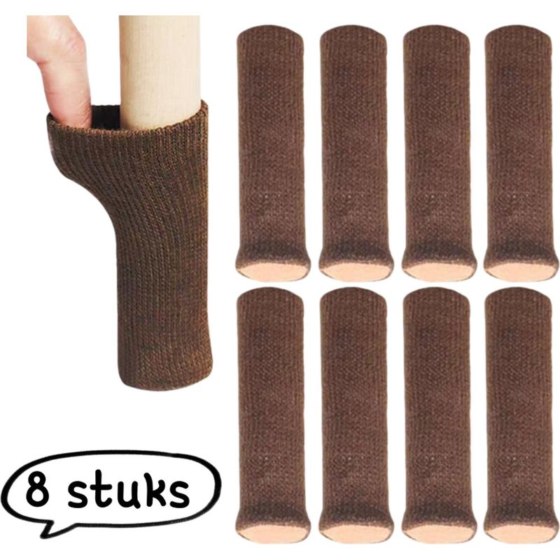 Set Mit 8 Dicken Filzgleitern Für Möbelbeine In Kaffeebraun, Geeignet Für Stuhl-, Tisch- Und Hockerbeine