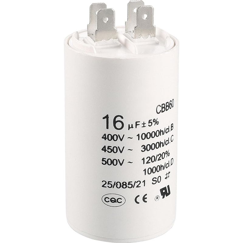 Cbb60 16uf 450v Ac Doppel-einsatz 50/60hz Zylinder 75x37mm Weiß Für Wasserpumpenmotor Luftkompressor