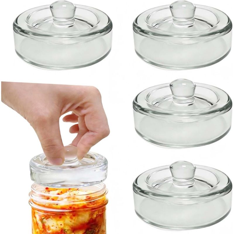 Gärgewicht Aus Glas Mit 8 Cm Durchmesser Zum Fermentieren Von Gemüse In Salzlake, Ideal Für Sauerkraut, Kimchi, Essiggurken Und Andere Fermentierte Lebensmittel.