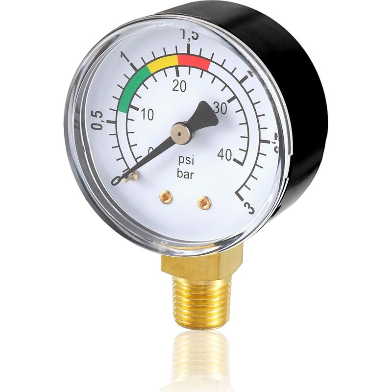 1/4-zoll-poolwasserdruckmesser, Für Sandfiltersysteme, 0 + 3 Bar/psi, Ø 50 Mm, Genau Für Schwimmbecken Und Fischteiche