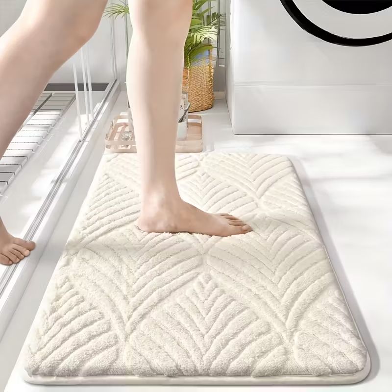 Weiche Und Dicke Rutschfeste Badematte – Plüschige, Saugfähige Mikrofaser-duschmatte Mit Pvc-rückseite, Ideal Für Badezimmer, Schlafzimmer, Küche Und Wohnzimmer