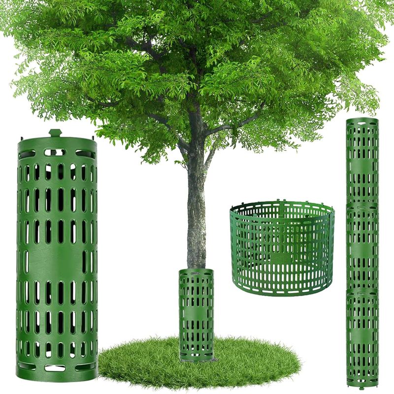 Set Mit 6 Baumstammschonern Mit Kabelbindern, Anpassbar An Verschiedene Baum- Oder Pflanzengrößen, Verhindern Beschädigungen Durch Die Baumrinde (grün)