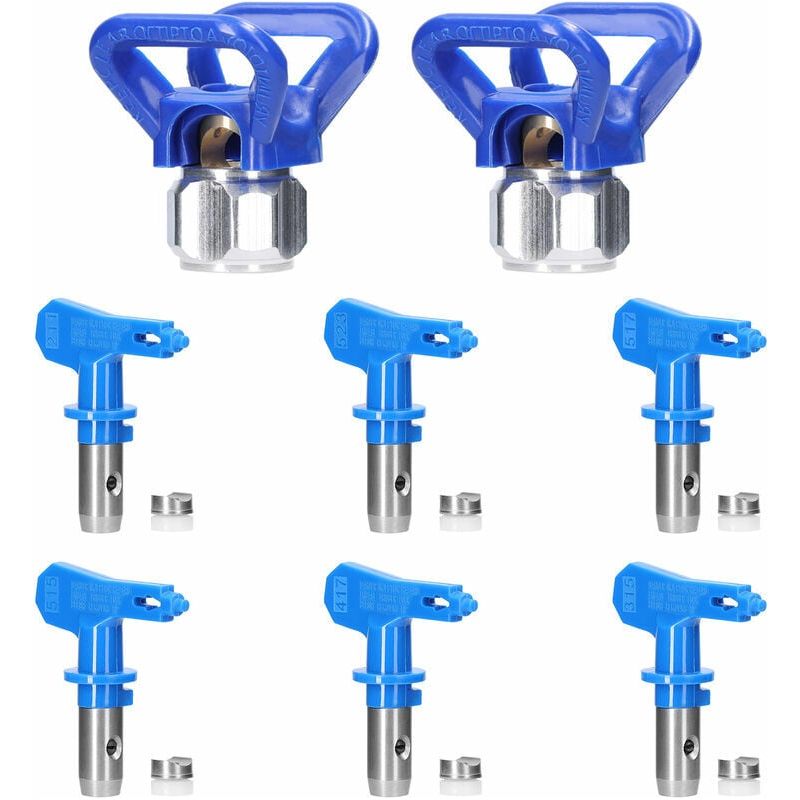 Umkehrbares Airless-spritzdüsen-set, 2x Düsensitzschutz, Airless-düsenzubehör Für Hochdruck-farbspritzpistolen (typ 211, 315, 417, 517, 515, 523) - Inhhub
