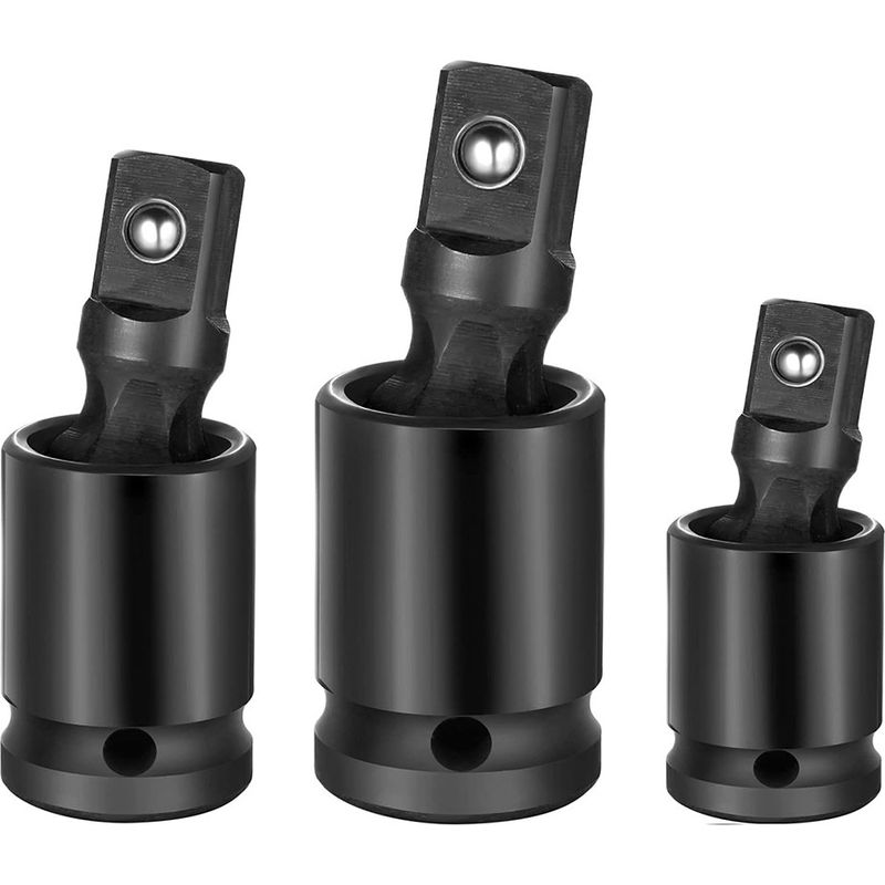 Inhhub Kugelgelenk-steckschlüssel-adapterset, Schlagschrauber-werkzeuge, Schlagschrauber-steckschlüssel, Kreuzgelenk-steckschlüssel, Drehbar 1/4", 3/8", 1/2", 3-teilig - Inhhub