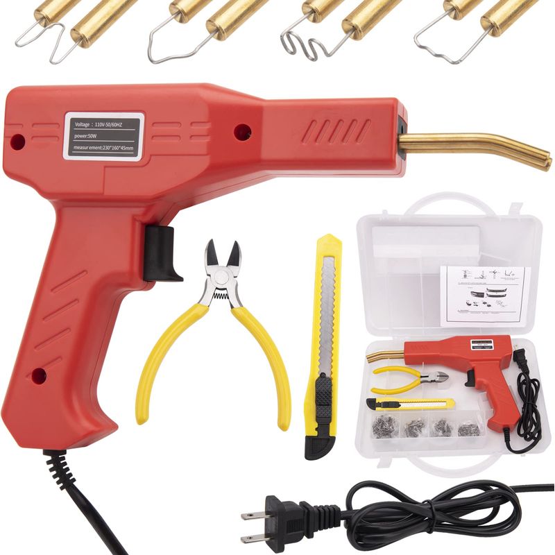 Kunststoffschweißgerät-set, 50-w-heißtacker-reparaturset Für Kunststoffe, 200-teiliges Heißtacker-reparaturset Für Kunststoffe, Kunststoffschweißgerät, Reparaturset Für Kunststoffstoßstangen Zur Repar