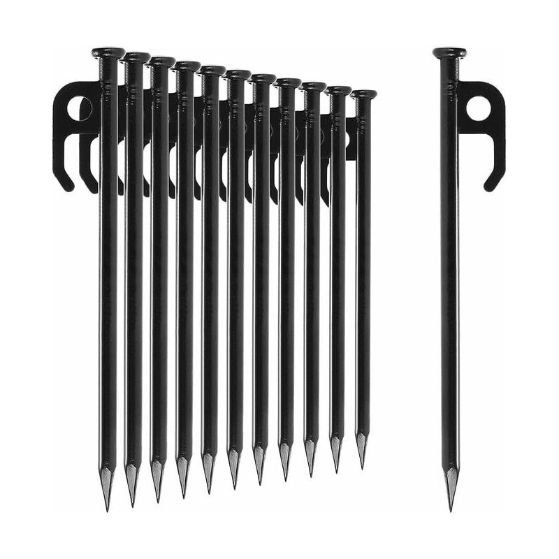 12 Stahl-heringe – Lange Und Robuste Heringe Für Camping Und Outdoor-aktivitäten – Ideal Für Normalen Und Harten Boden – 20 Cm – Inhhub