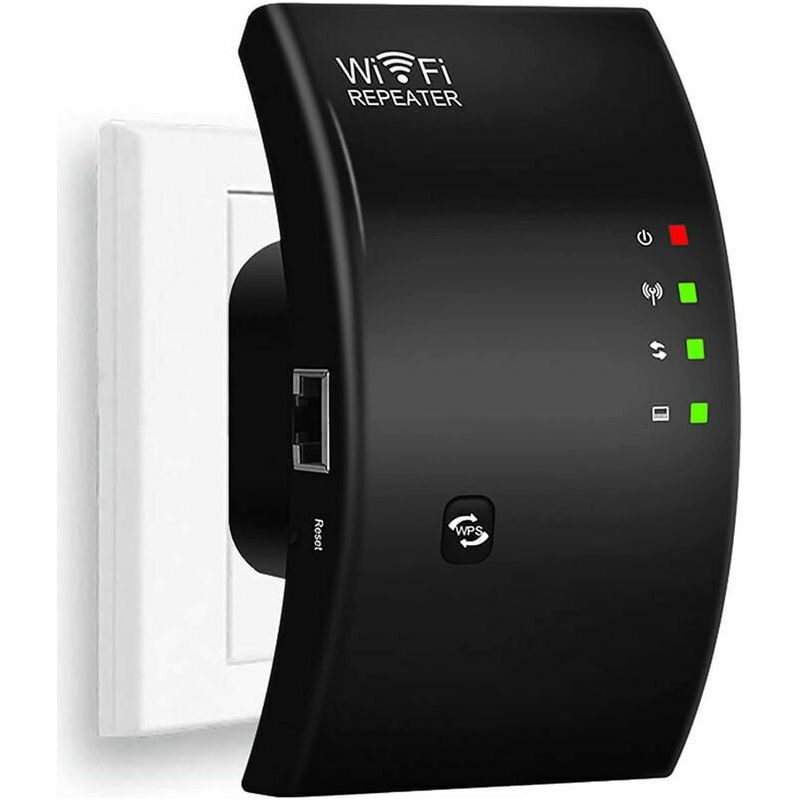 Inhhub Wlan-repeater, Leistungsstarker Wlan-verstärker, N300 Wlan-extender, Wlan-signalverstärker, 1 Ethernet-anschluss, Reichweite Bis Zu 200 M², Einfache Installation, Kompatibel Mit Allen Internet-