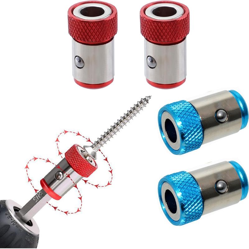 Inhhub Magnetischer Bithalter, 4-teiliger Magnetring, Magnetischer Bithalter, Geeignet Für Doppelkopf-schraubendreherbits Verschiedener Durchmesser, Magnetische Trockner-steckschlüsselbits