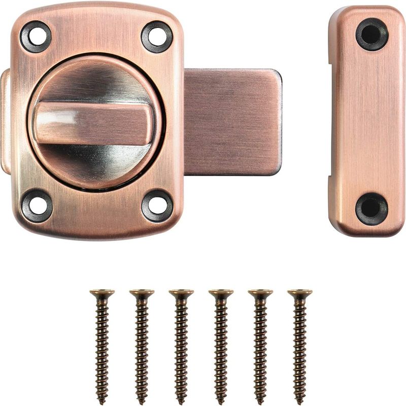 Inhhub Drehriegel, Türriegel, Innentürschloss, Riegel Für Badezimmer-, Schlafzimmer- Und Wc-tür, Rotbronze - Inhhub
