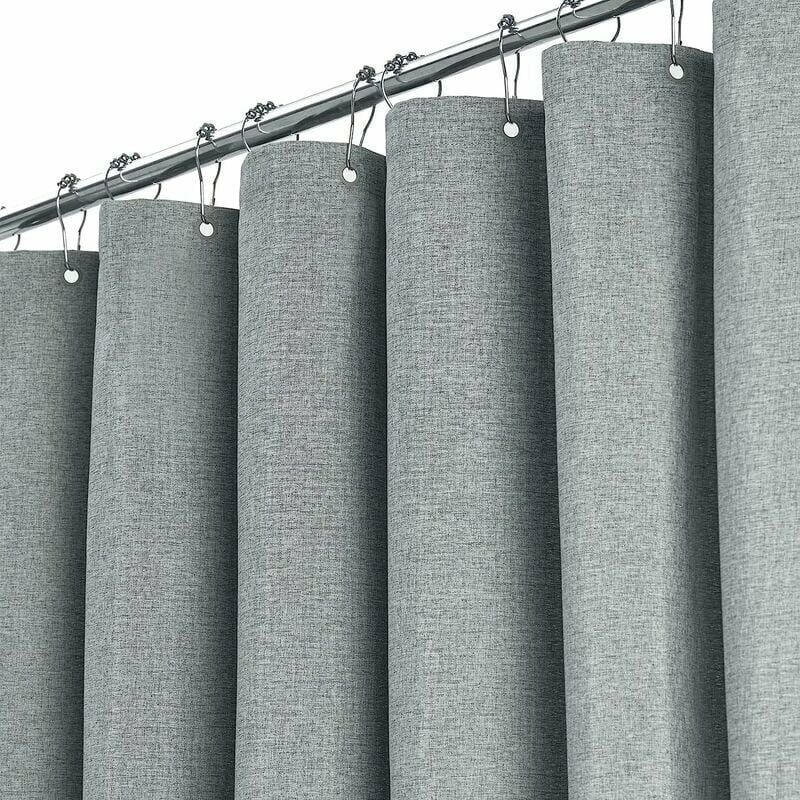Inhhub Extra Langer Duschvorhang 180 X 240 Cm, Großer Duschvorhang Aus Strukturiertem Leinenstoff Mit 12 Kunststoffhaken, Großer Klassischer Duschvorhang Aus Polyestergewebe