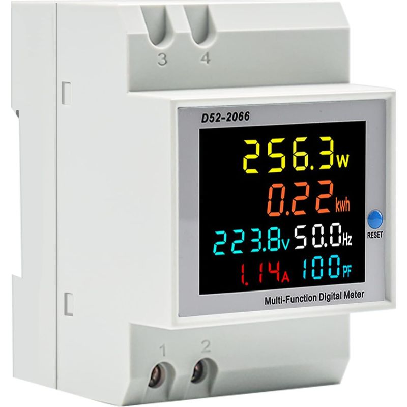 Einphasen-wattmeter, Digitaler Wechselstromzähler 40–300 V, 100 A, Din-schienen-zähler, Watt, Kwh, Voltmeter, Amperemeter, Multifunktional, Rückstellbar, Stromwandler Typ Inhhub