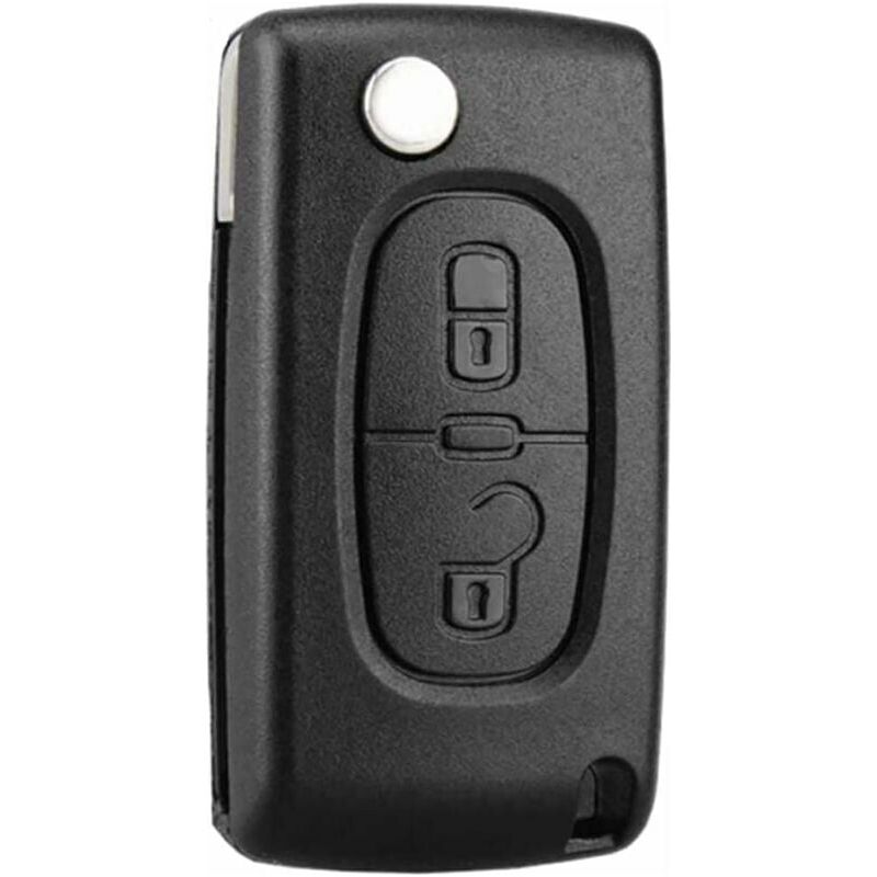 Largeight 2-tasten-schlüsselhülle, Kompatibel Mit Ce0523 Klappschlüssel Für Peugeot 207, 307, 308, 407, 408, 3008, 5008, Citroen C2, C3, C4, C5, C6, C8 (2 Tasten, Ce0523) - Largeight