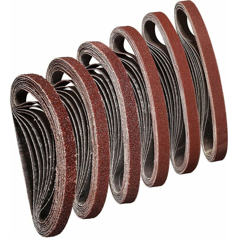 Inhhub 10x330 Mm Schleifband, Körnung 40/60/80/120/180/240, Zum Schleifen, Polieren Und Entstauben, Ideal Für Holz (48 Stück) - Inhhub