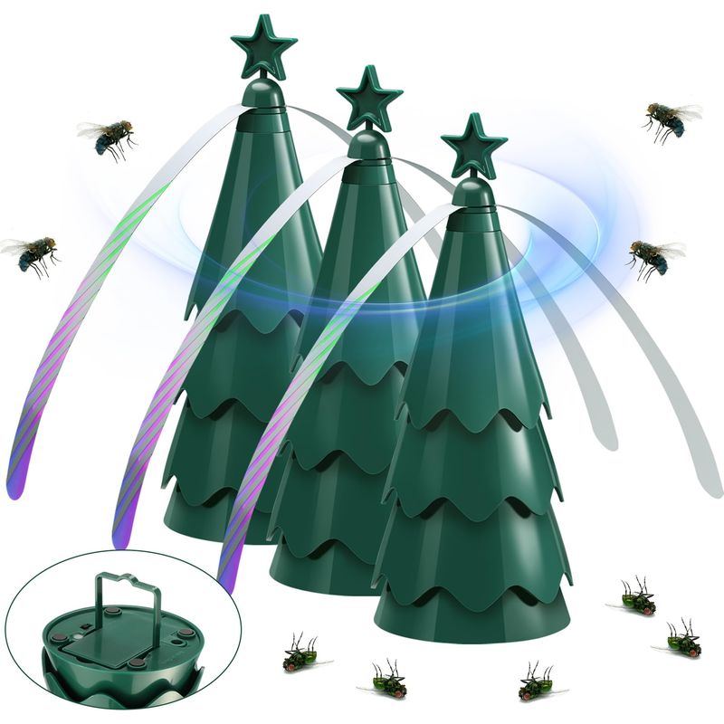 Fliegenabwehrventilator, 3er-pack, Chemikalienfrei, Hält Fliegen Und Insekten Von Lebensmitteln Fern, Für Camping Und Esszimmer