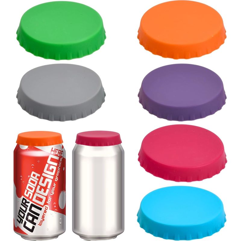 Set Mit 6 Farbigen Silikon-dosendeckeln Für Getränkedosen, Bierdosen, Cola-, Limonaden- Und Getränkedosen, Auslaufsicher