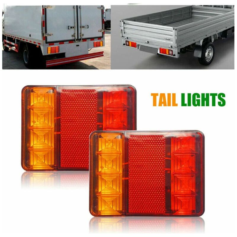 Led-rückleuchten (2 Stück), E8-geprüfte Multifunktionale Anhängerleuchten, Superhelles Gelbes/rotes Licht, Blinker/brems-/abbiegelichter, Ip65 Wasserdicht Für Lkw/anhänger