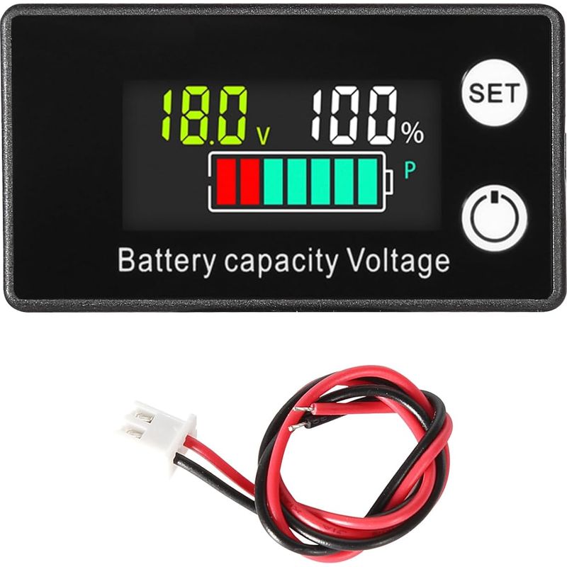 Gleichstrom-batterievoltmeter 8–100 V Für Blei-säure- Und Lithiumbatterien, Lcd-anzeige, 12 V, 24 V, 48 V – Inhhub