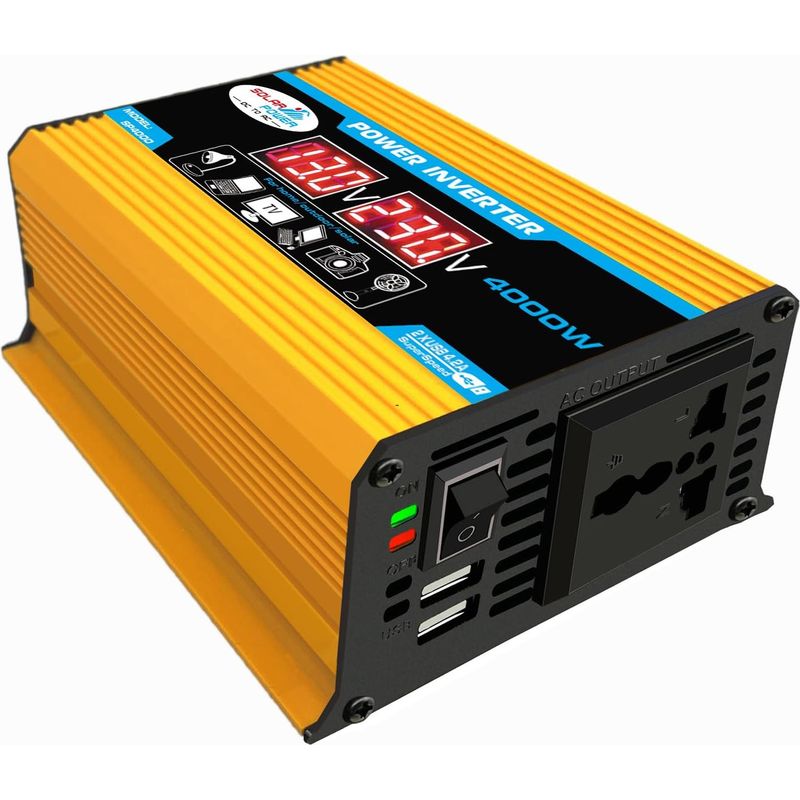 Ein 4000-watt-sinus-wechselrichter, Der Den Bordstrom Ihres Autos In Zuverlässige Energie Für All Ihre Geräte Umwandelt. Er Zeichnet Sich Durch Ein Robustes Design Und Modernste Technologie Aus.