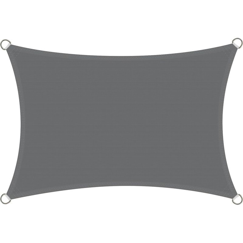 Rechteckiges Sonnensegel 3x5m Hdpe Uv-schutz 5x3 Meter Sonnenschutz Wetterfest Atmungsaktiv Für Balkon, Garten Und Terrasse Inklusive Befestigungsseilen Anthrazit.