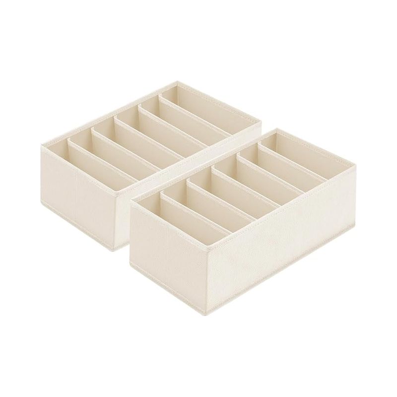 2er-set Faltbare Schubladenorganizer, Beige