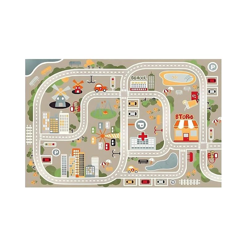 Kinderzimmerteppich, 60 X 90 Cm, Spielmatte Für Straßen Und Autos, Für Schlafzimmer Und Zimmer