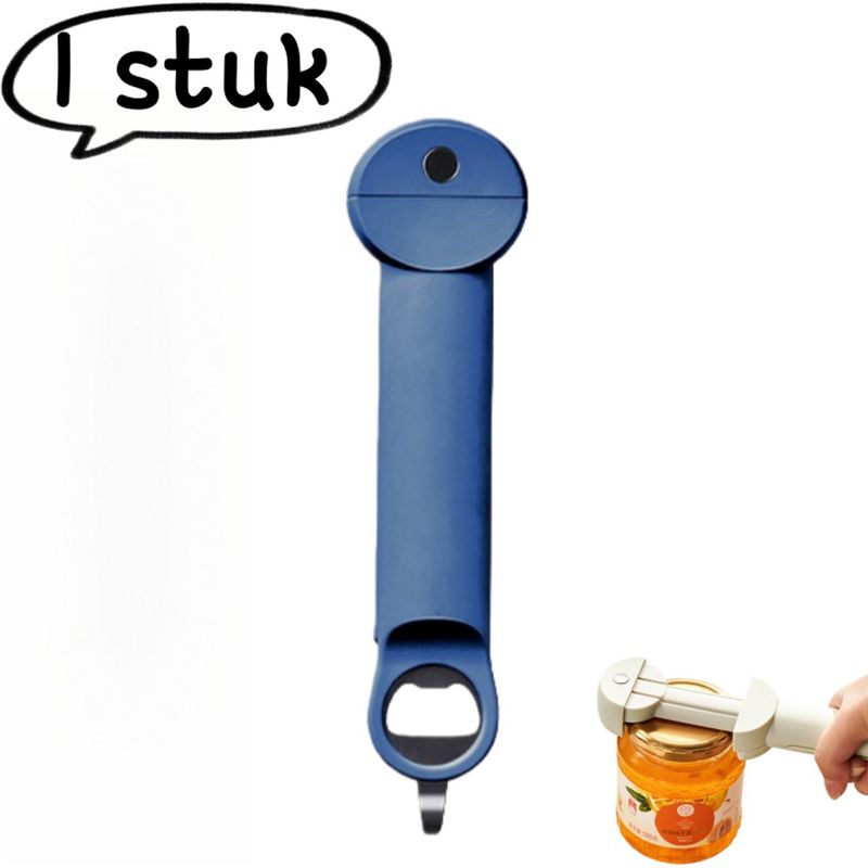 Multifunktionaler Magnetischer Flaschen- Und Dosenöffner Für Bierflaschen Und -verschlüsse, Blau