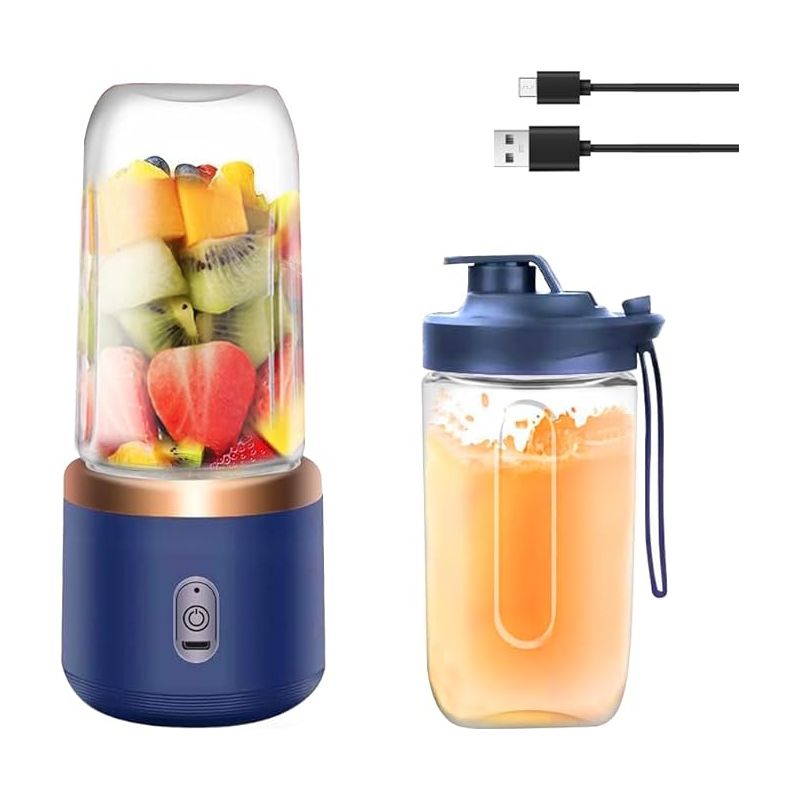 Tragbarer Standmixer, Usb-aufladbar, Für Frische Säfte Und Smoothies, Blau