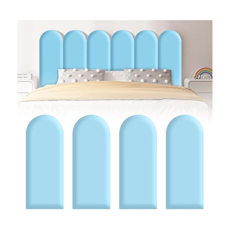 Wandpaneele – Selbstklebende Wandpolsterung – 40 X 20 Cm – Flexible Verpackung – Stoßdämpfend – Für Schlafzimmer, Kinderzimmer – Blau